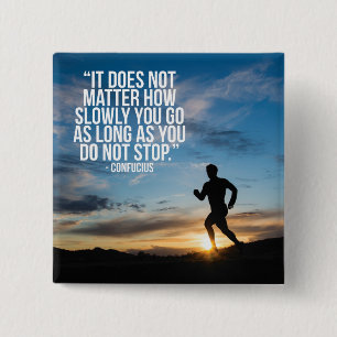 DO NOT STOP. Running Marathon Workout Motivational 15 Cm Square Badge