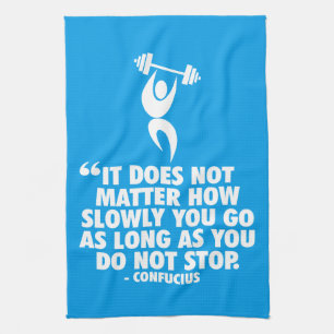 DO NOT STOP. "Weight Lifting" Workout Motivational Tea Towel