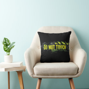 "Do Not Touch" Grunge Warning Sign Cushion