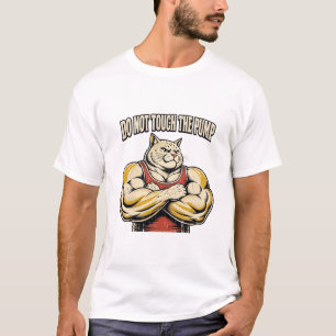 Do Not Touch The Pump Funny Muscular Cat Gym Graph T-Shirt