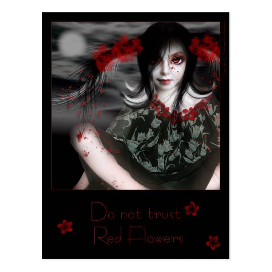 Do not trust Red Flowers Postcard