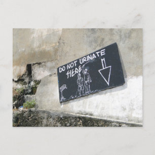 Do Not Urinate Here Sign Cape Coast, Ghana Postcard