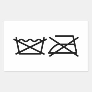 DO NOT WASH! DO NOT IRON! RECTANGULAR STICKER