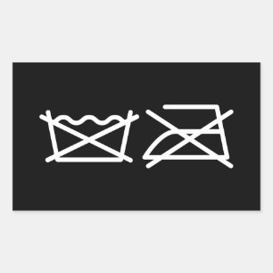 DO NOT WASH! DO NOT IRON! RECTANGULAR STICKER