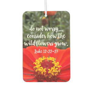Do Not Worry Consider Wild Flowers Christian Bible Car Air Freshener
