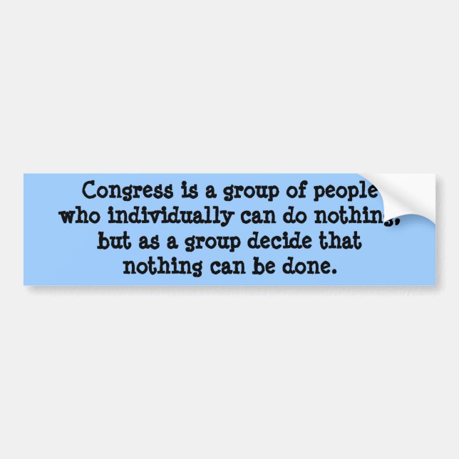 Do-Nothing Congress Bumper Sticker (Front)