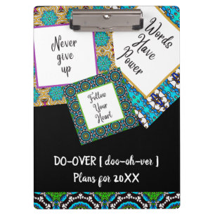 DO-OVER Motivational Inspirational Track Plans Clipboard