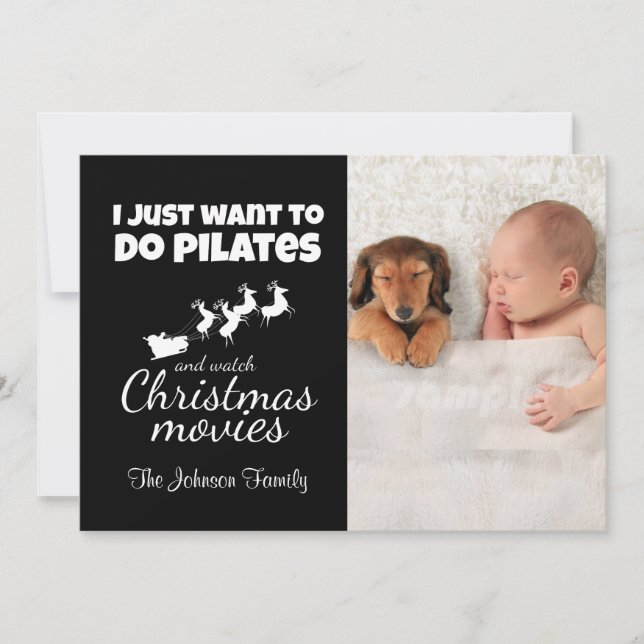 Do Pilates and Christmas Movies Holiday Card (Front)