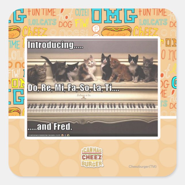 Do, Re, Mi, Fa, So, La, Ti, Fred Square Sticker (Front)