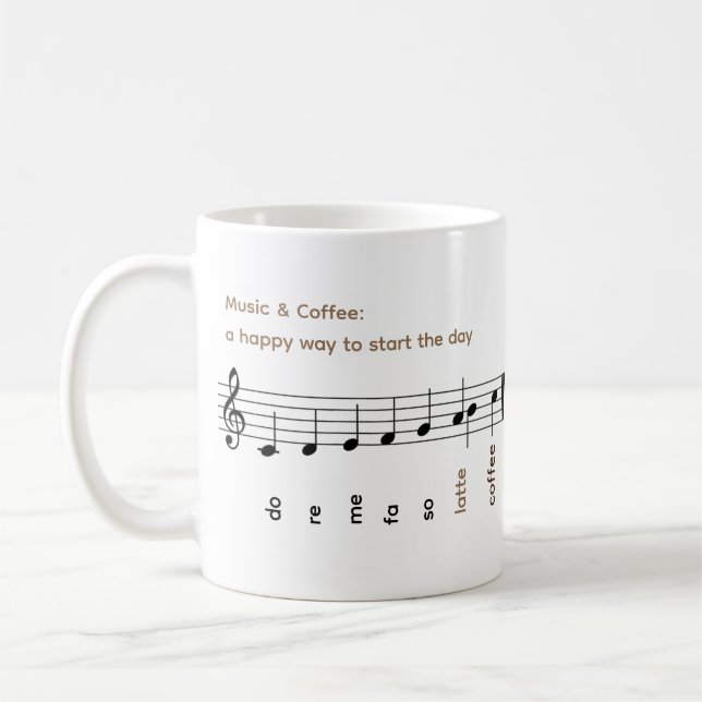 Do Re Mi Fa So Latte Coffee Music Happy Day Mug  (Left)