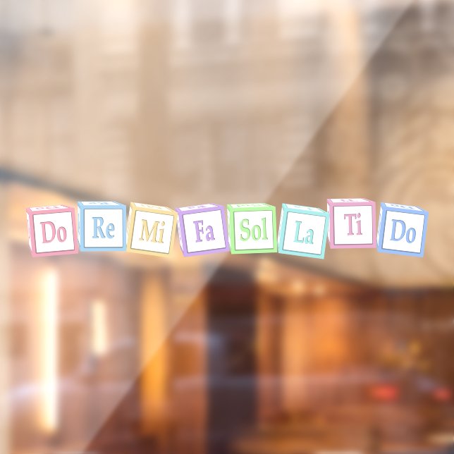 "Do Re Mi" Full Octave Musical Baby Blocks Kids Window Cling (Sheet 2)