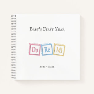 "Do Re Mi" Musical Baby Blocks Diary Scrapbook Notebook