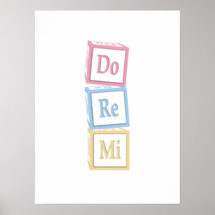 "Do Re Mi" Solfeggio Baby Blocks Kids Music Poster