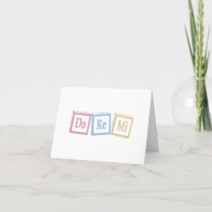 "Do Re Mi" Solfeggio Baby Blocks Kids Music Thank You Card