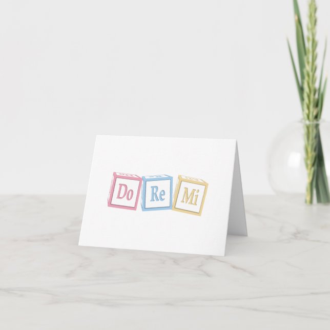 "Do Re Mi" Solfeggio Baby Blocks Kids Music Thank You Card (Front)