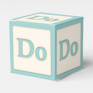 "Do" Solfeggio Musical Baby Blocks Aqua Favour Box