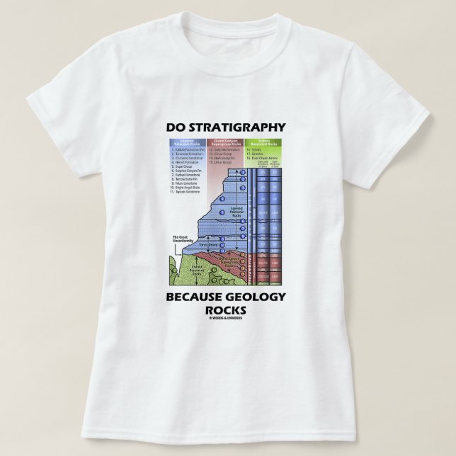 Do Stratigraphy Because Geology Rocks T-Shirt (Design Front)