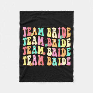 Do Team Bride Crew Retro Groovy Fleece Blanket