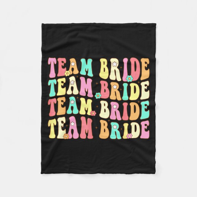 Do Team Bride Crew Retro Groovy Fleece Blanket (Front)