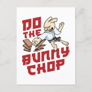 Do the Bunny Chop Funny Karate Chop Postcard