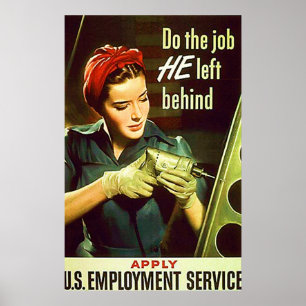 Do The Job He Left Behind ~ Vintage World War 2. Poster