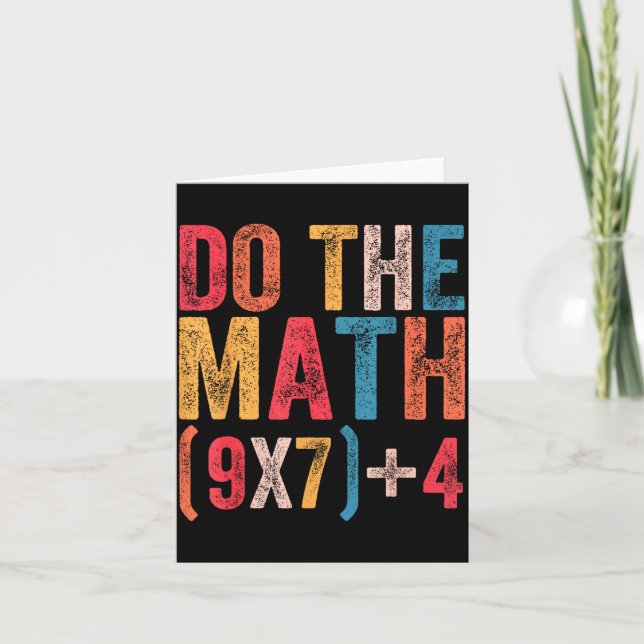 Do The Math 67 Meme Funny 6 7 Six Seven Men Women  Card (Front)