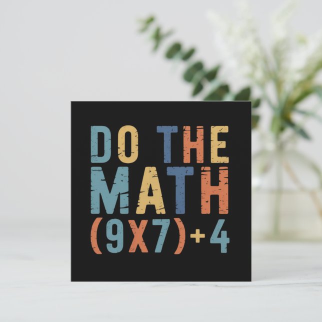 Do The Math 67 Meme Funny Six Seven Teacher  Invitation (Standing Front)