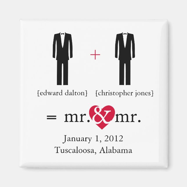 Do the Math Gay Save the Date Magnet (Front)