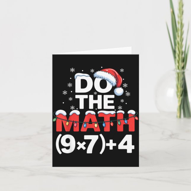 Do The Math Meme 6 7 Funny Christmas Holiday Humor Card (Front)