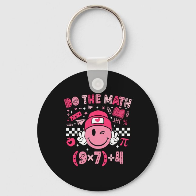 Do The Math Six Seven 76 Meme Valentine's Day Math Key Ring (Front)
