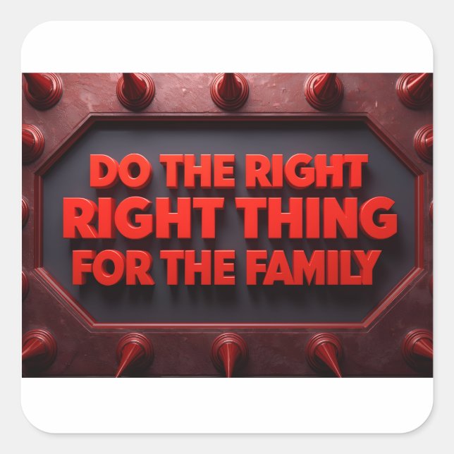 Do The Right Thing For The Family Square Sticker (Front)