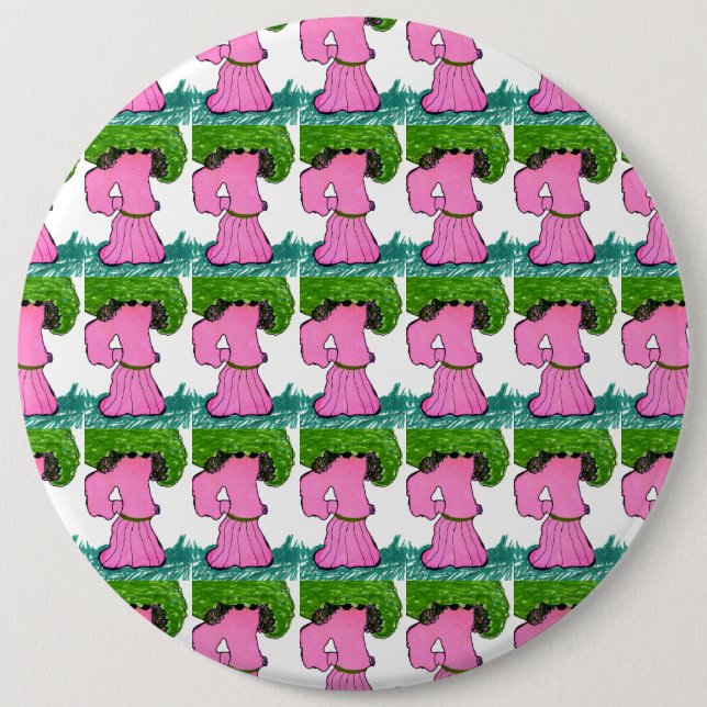 "Do the Veggie Stroal Dance" Abstract Art Button (Front)