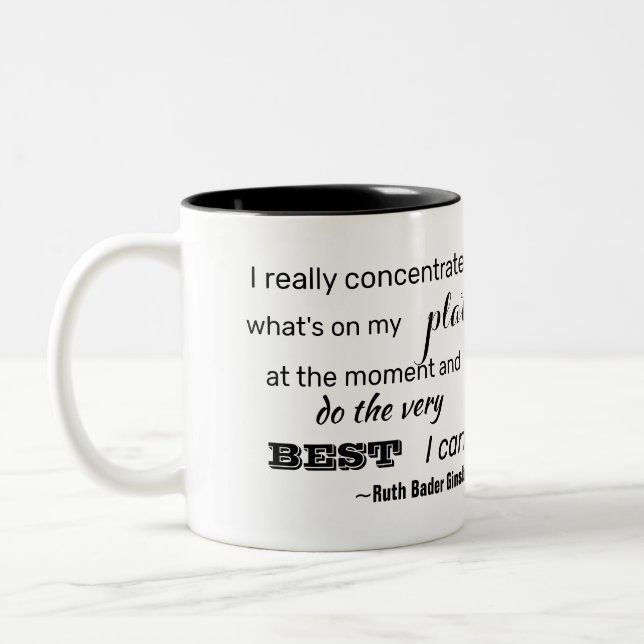 Do The Very Best I Can RBG Inspirational Quote Cof Two-Tone Coffee Mug (Left)