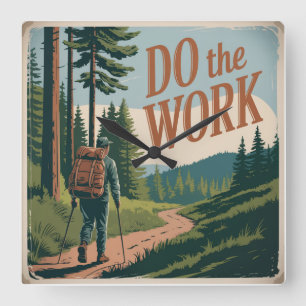 Do The Work Square Wall Clock