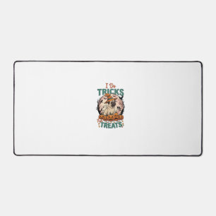 Do Tricks Treats Halloween Pug Witch Hat Pumpkins_ Desk Mat