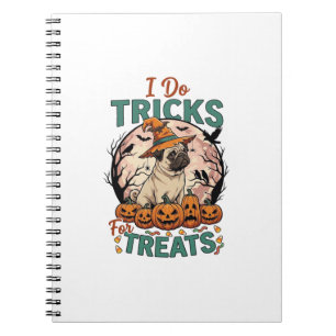 Do Tricks Treats Halloween Pug Witch Hat Pumpkins_ Notebook