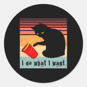 Do W I Want Black Cat Red Cup My Cat Classic Round Sticker