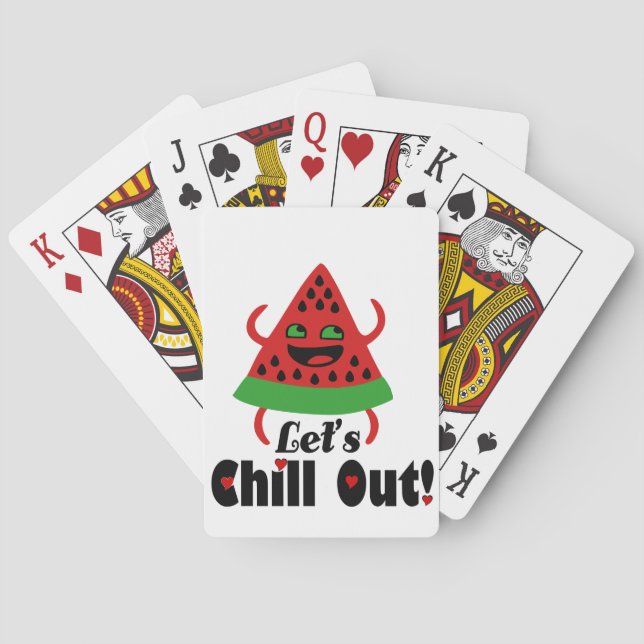 ❤️🍉Do Watermelon Dance & Chill 😋 Playing Cards (Back)
