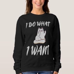 Do What I Want Black Cat Red Cup Graphic Sweatshirt