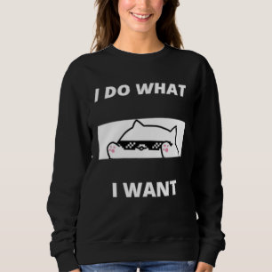 Do What I Want Black Cat Red Cup Graphic Sweatshirt