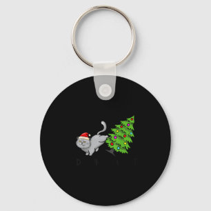 Do What I Want Christmas Cat Xmas Tree Funny Key Ring
