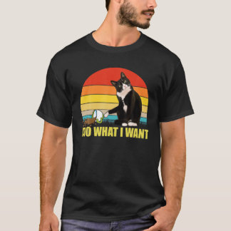 Do What I Want Tuxedo Cat Coffee Cup Funny T-Shirt