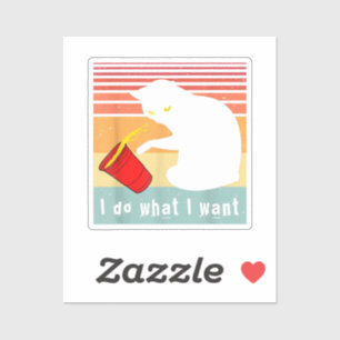 Do What I Want Vintage Black Cat Red Cup Funny My 