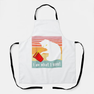 Do What I Want Vintage Black Cat Red Cup Funny My  Apron