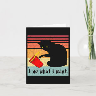 Do What I Want Vintage Black Cat Red Cup Funny My  Card
