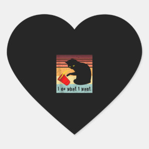 Do What I Want Vintage Black Cat Red Cup Funny My Heart Sticker