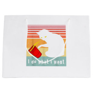 Do What I Want Vintage Black Cat Red Cup Funny My  Large Gift Bag