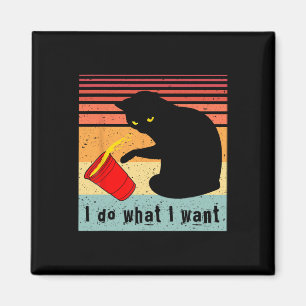 Do What I Want Vintage Black Cat Red Cup Funny My  Magnet