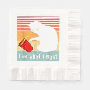 Do What I Want Vintage Black Cat Red Cup Funny My  Napkin