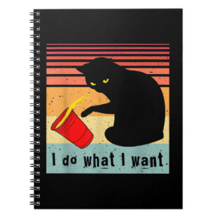 Do What I Want Vintage Black Cat Red Cup Funny My Notebook